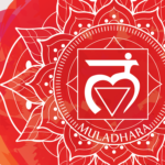 root chakra symbol on red background
